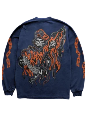 Warren Lotas Chain Reaper Long Sleeve T-Shirt – Navy