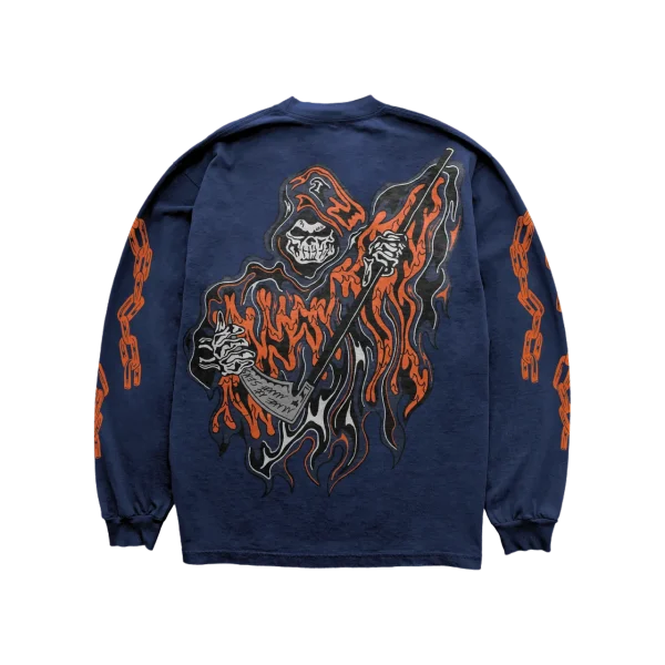 Warren Lotas Chain Reaper Long Sleeve T-Shirt – Navy