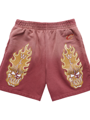 Warren Lotas Cleveland Cavaliers Flaming Skull Shorts