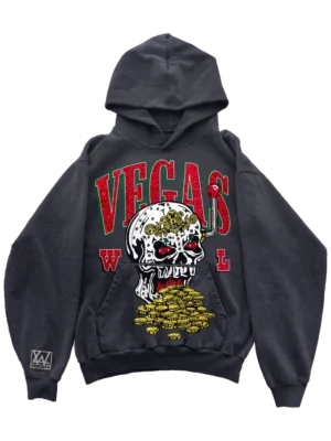 Warren Lotas Skull Slot Bling Hoodie Vintage Black