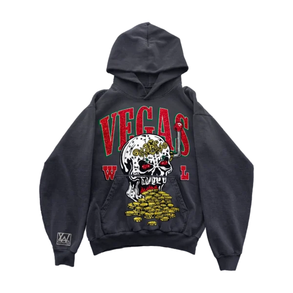 Warren Lotas Skull Slot Bling Hoodie Vintage Black