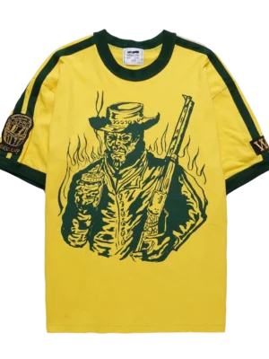 Warren Lotas Gaucho Striped Ringer Shirt Yellow/Green