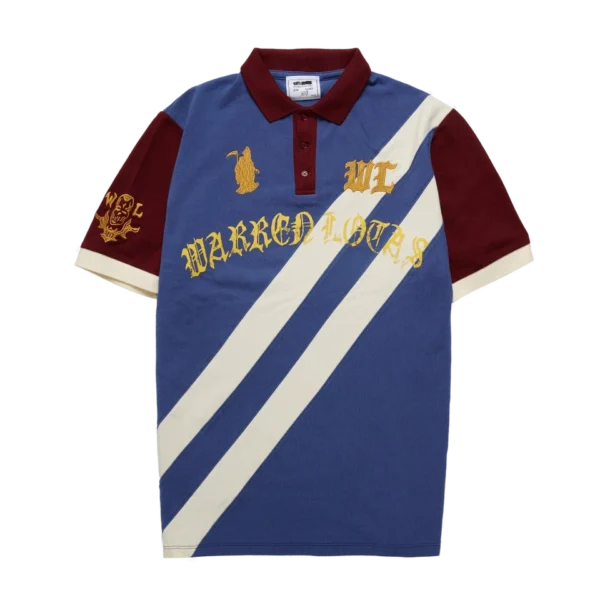 Warren Lotas Reaper Academy Polo Blue/Cream/Burgundy