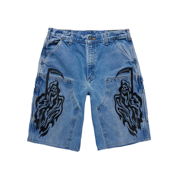 Warren Lotas Serenity Double Knee Shorts Blue Black