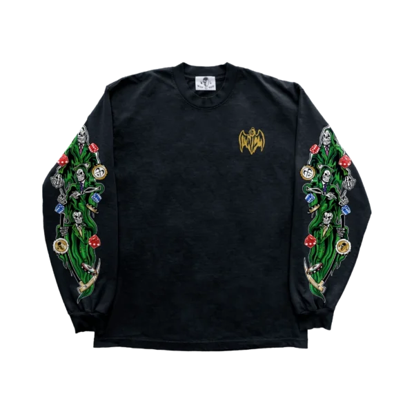 Warren Lotas Three Reapers Dice and Chips Long Sleeve Shirt – Black